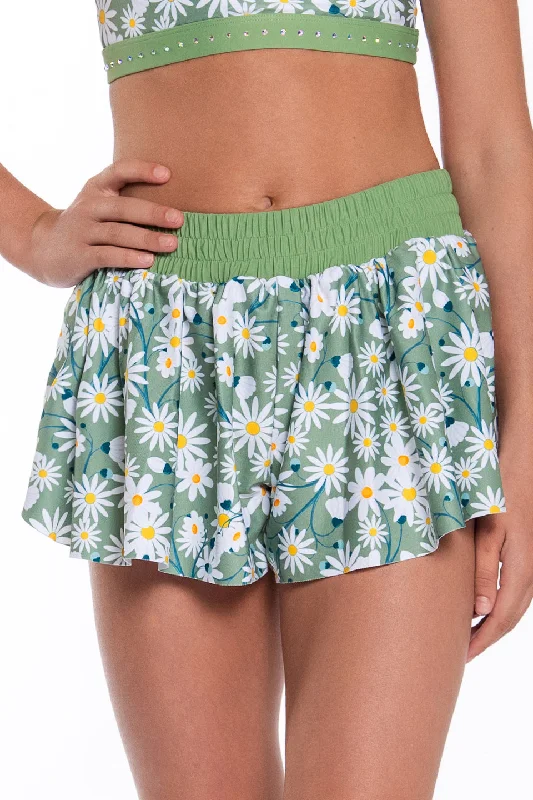 Wardrobe Essentials Flowy Athletic Short in Jade Daisy