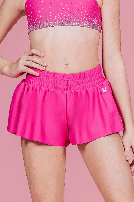 Exclusive Women's Fashion Collection Flutter Athletic Short in Fuchsia