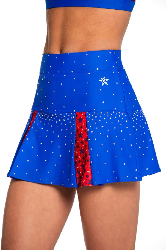 All Season Fashion Collection High Rise Pleated Skirt in Star Spangled