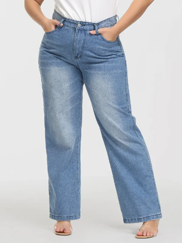 Holiday Glam Midsize Everyday High Waist Wide-Leg Jeans