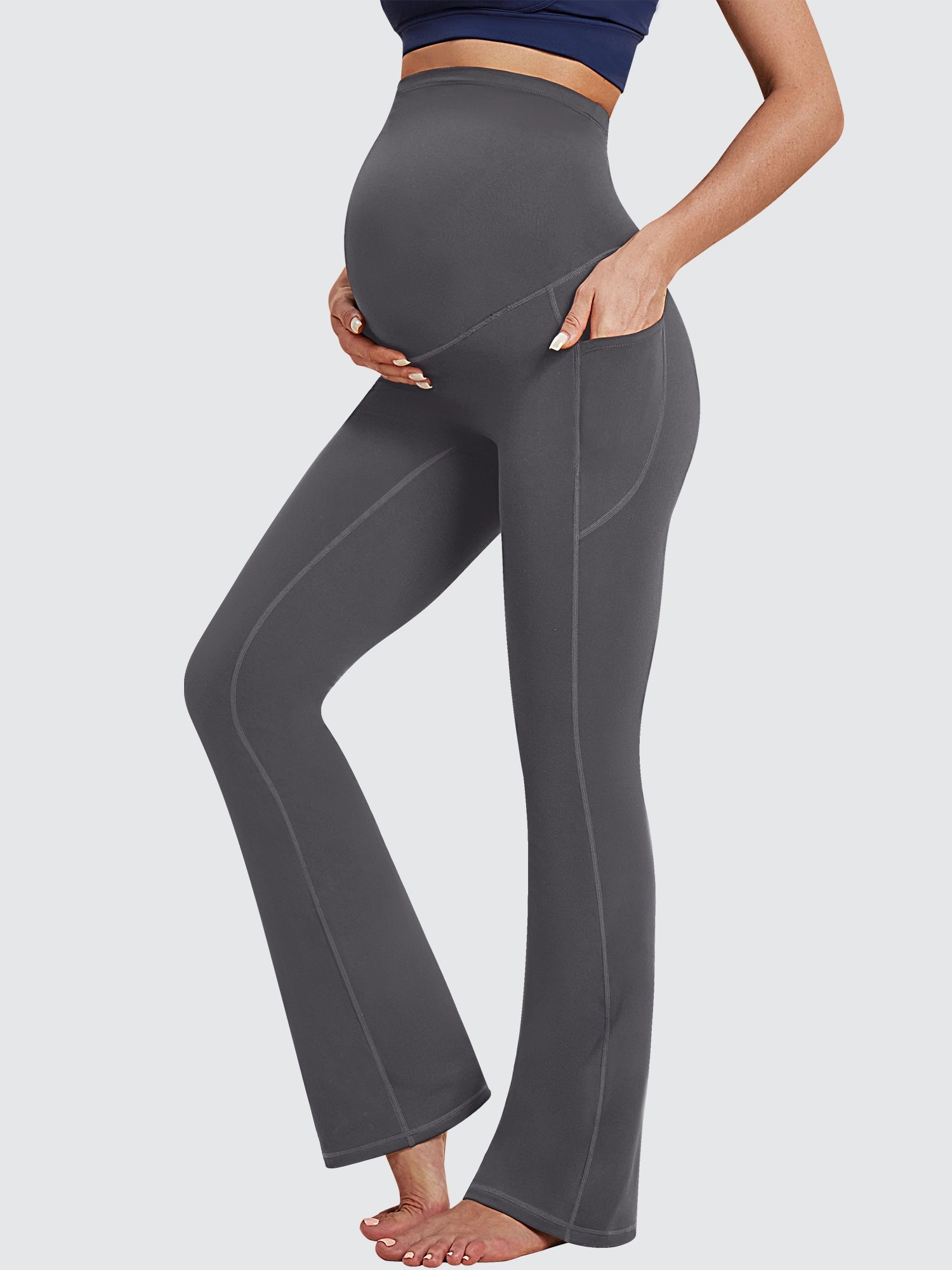 Best Sellers IUGA HeatLab® Fleece Lined Bootcut Maternity Pants with Pockets