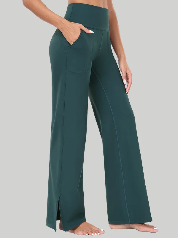 Timeless Elegance Redefined IUGA High Waisted Side Slit Wide Leg Yoga Pants With Pockets