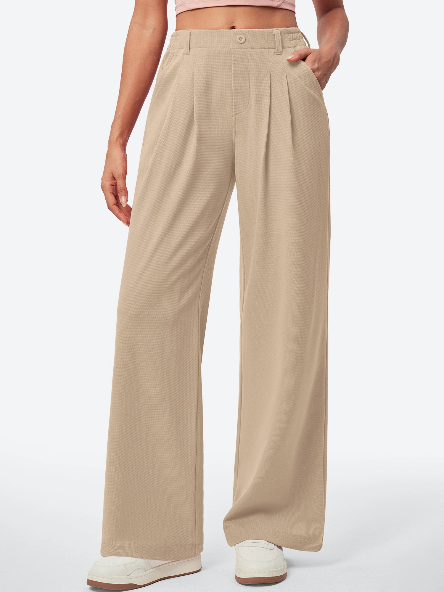 Limited Stock, Big Discounts IUGA High Waisted Waffle Wide Leg Work Pants