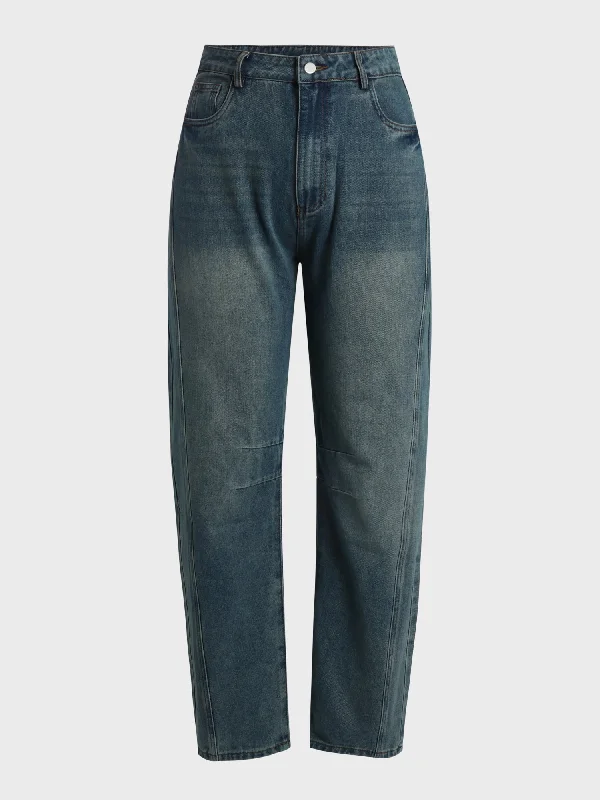 Season Offer Mid-Rise Barrel Jeans