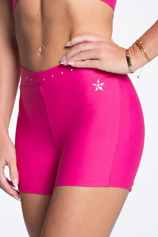 Comfortable Clothes LuxWaist Compression Short in Princess Pink