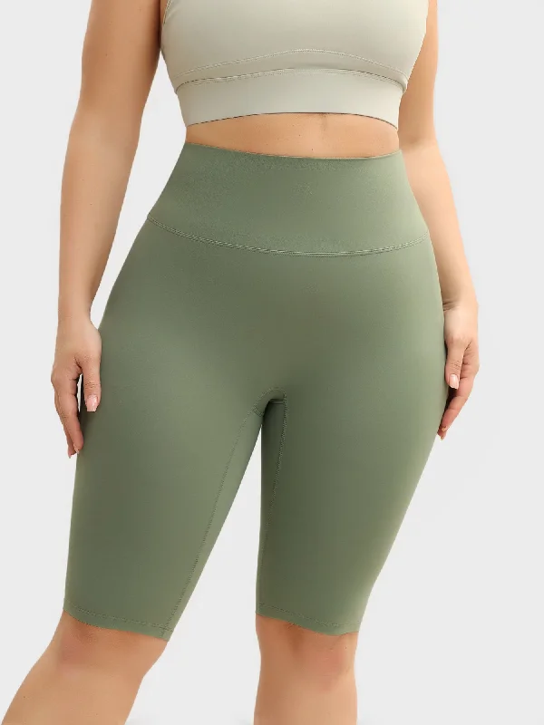 Break Fashion Norms Midsize High-Waisted Skinny Naked Feeling Seamless Sports Shorts