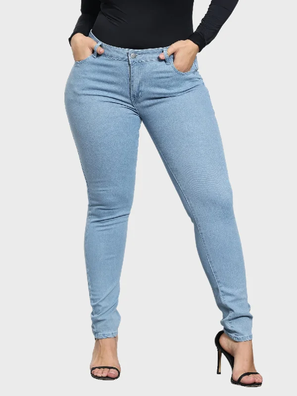 Chic Style, Always In Vogue Midsize Mid Rise Hip-Lift Stretchy Pencial Jeans