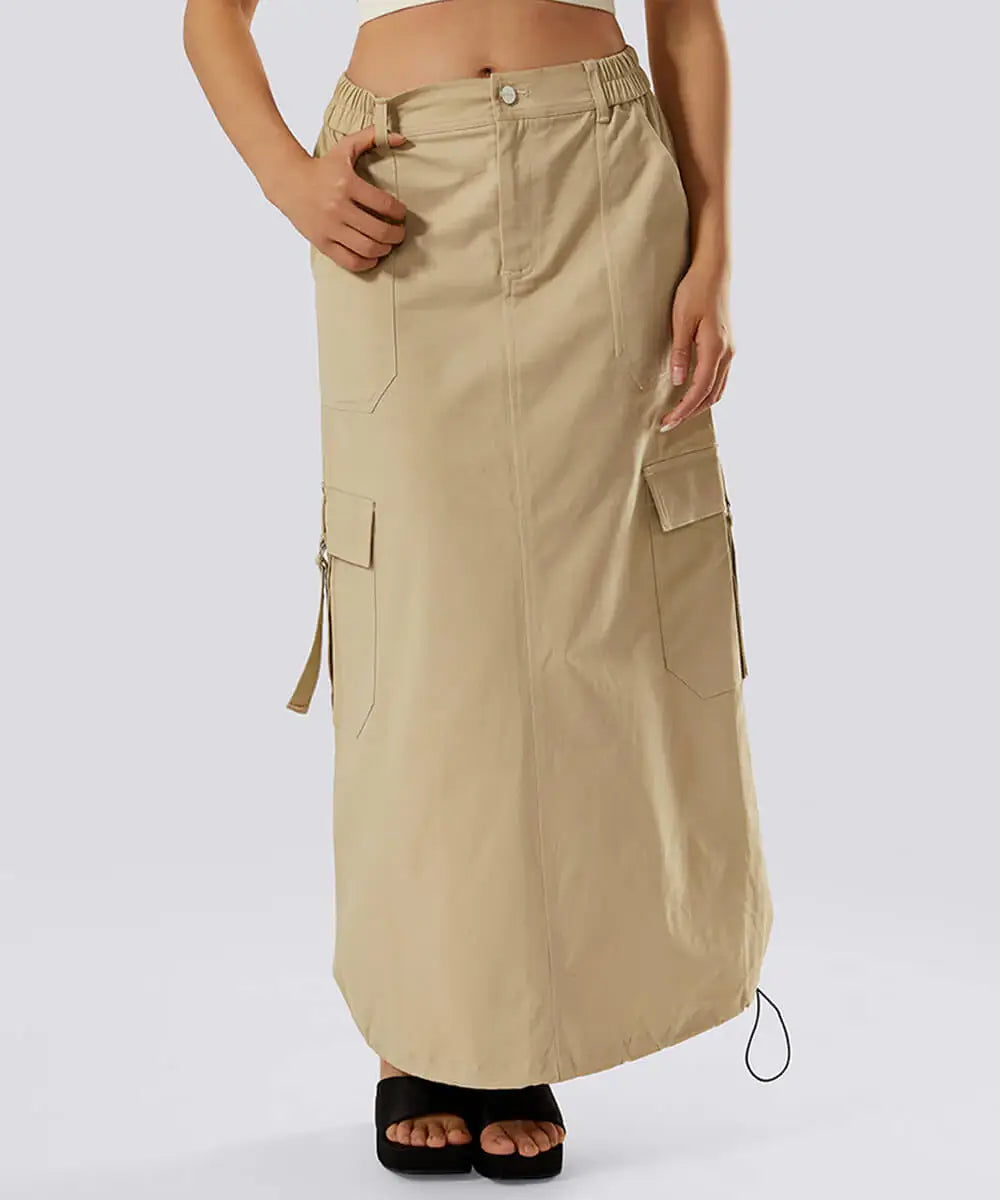 Fashion For Every Occasion Casual Drawstring Flap Pocket Cargo Skirt