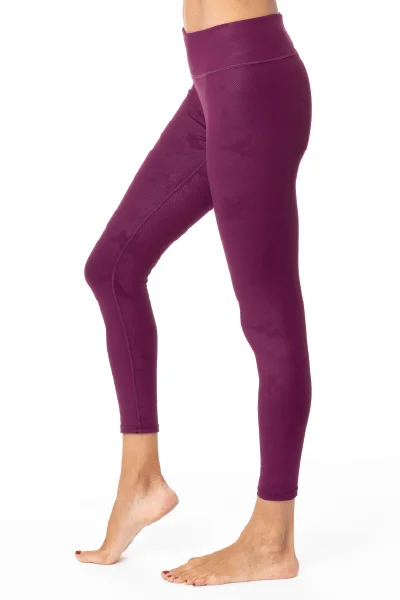 Affordable Women's Clothing Online Rockell 7/8 Legging, Burgundy Camo (Vie Active)