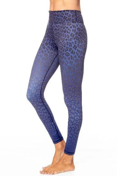 Plus Size Women's Fashion Rockell 7/8 Legging, Navy Leopard Ombre by Vie Active