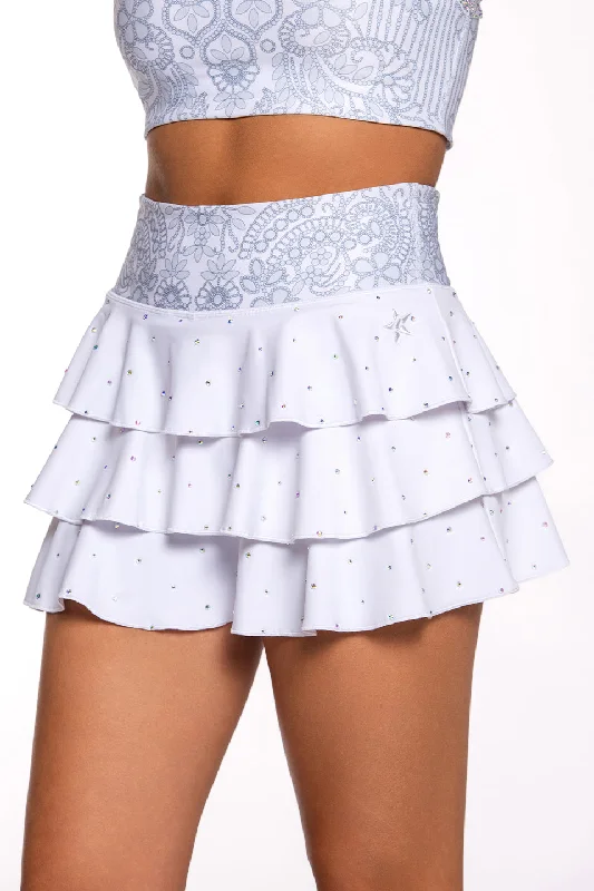 Clearance Event Ruffle Skirt in White Quartz