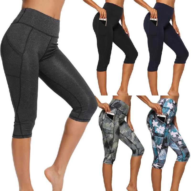 Clothes For Women Yoganix WomenSports Pants 3/4 Gym Sport Woman Tights Casual Cropped Female Leggings For Fitness Women Yoga Pants with Side Pockets